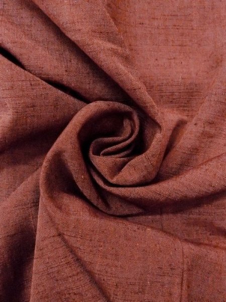 Photo10: Mint N0409L Used Japanese women   Coral TSUMUGI pongee / Silk.    (Grade A) (10)