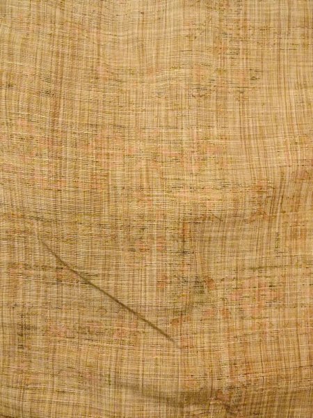 Photo4: N0409M Vintage Japanese women   Brown TSUMUGI pongee / Silk. Flower,   (Grade B) (4)