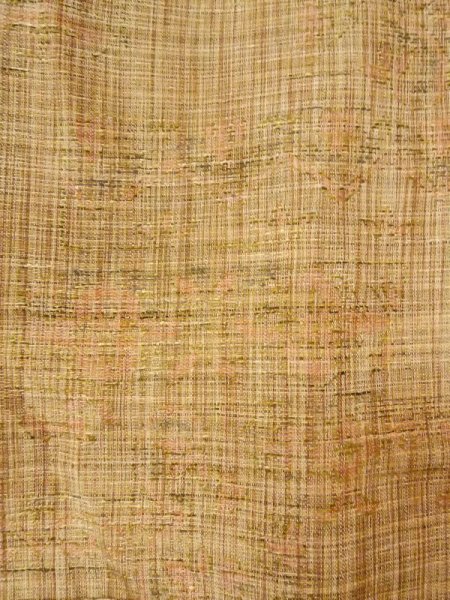 Photo5: N0409M Vintage Japanese women   Brown TSUMUGI pongee / Silk. Flower,   (Grade B) (5)