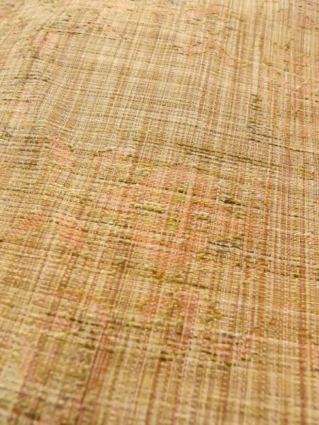 Photo10: N0409M Vintage Japanese women   Brown TSUMUGI pongee / Silk. Flower,   (Grade B) (10)