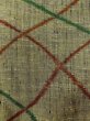 Photo7: Mint N0409O Vintage Japanese women  Grayish Olive TSUMUGI pongee / Silk. Line   (Grade A) (7)