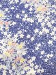 Photo4: N0409P Vintage Japanese women  Vivid Blue KOMON dyed / Silk. SAKURA cherry blossom   (Grade C) (4)