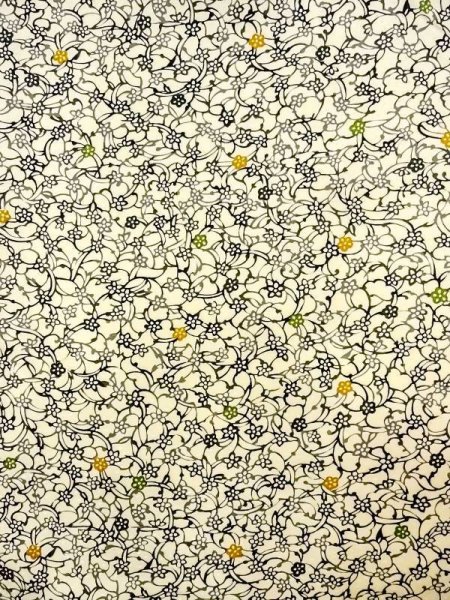 Photo3: N0409S Vintage Japanese women   Ivory KOMON dyed / Silk. Flower,   (Grade B) (3)