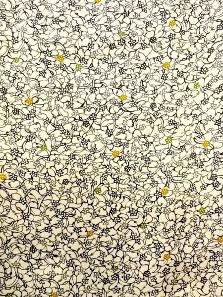 Photo4: N0409S Vintage Japanese women   Ivory KOMON dyed / Silk. Flower,   (Grade B) (4)