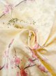 Photo11: N0409U Vintage Japanese women   Off White KOMON dyed / Silk. Chrysanthemum,   (Grade C) (11)