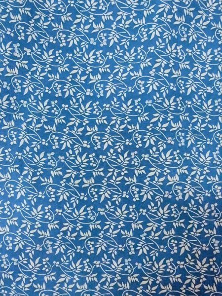 Photo3: N0409V Vintage Japanese women  Grayish Blue KOMON dyed / Silk. Flower,   (Grade C) (3)
