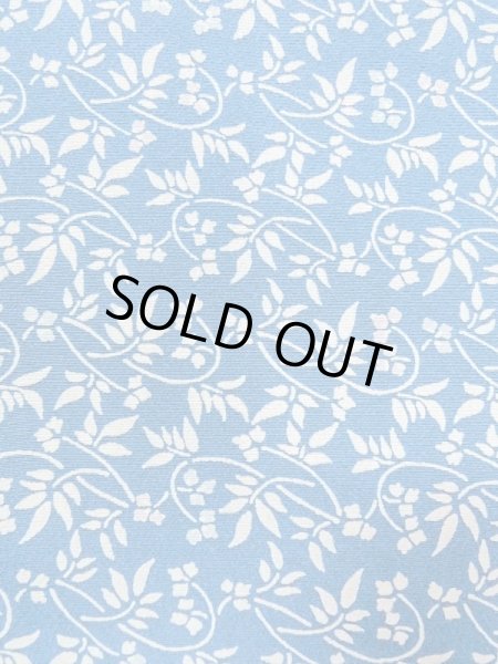 Photo1: N0409V Vintage Japanese women  Grayish Blue KOMON dyed / Silk. Flower,   (Grade C) (1)