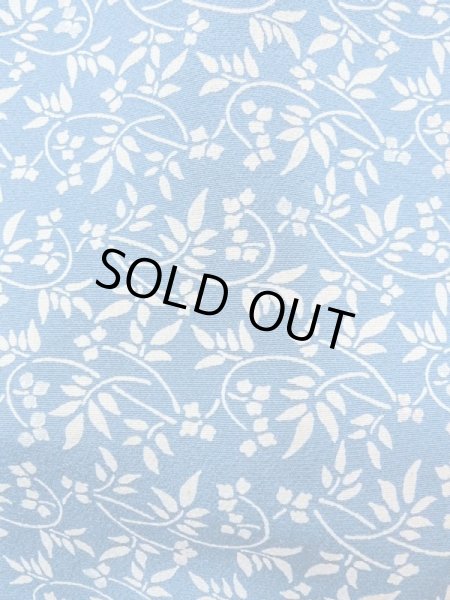Photo6: N0409V Vintage Japanese women  Grayish Blue KOMON dyed / Silk. Flower,   (Grade C) (6)