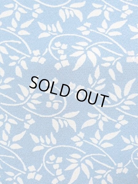 Photo7: N0409V Vintage Japanese women  Grayish Blue KOMON dyed / Silk. Flower,   (Grade C) (7)