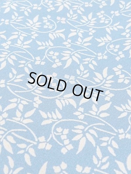 Photo8: N0409V Vintage Japanese women  Grayish Blue KOMON dyed / Silk. Flower,   (Grade C) (8)