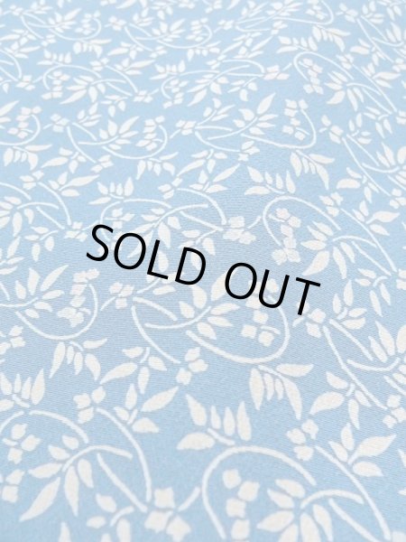 Photo9: N0409V Vintage Japanese women  Grayish Blue KOMON dyed / Silk. Flower,   (Grade C) (9)