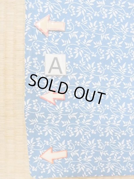 Photo14: N0409V Vintage Japanese women  Grayish Blue KOMON dyed / Silk. Flower,   (Grade C) (14)