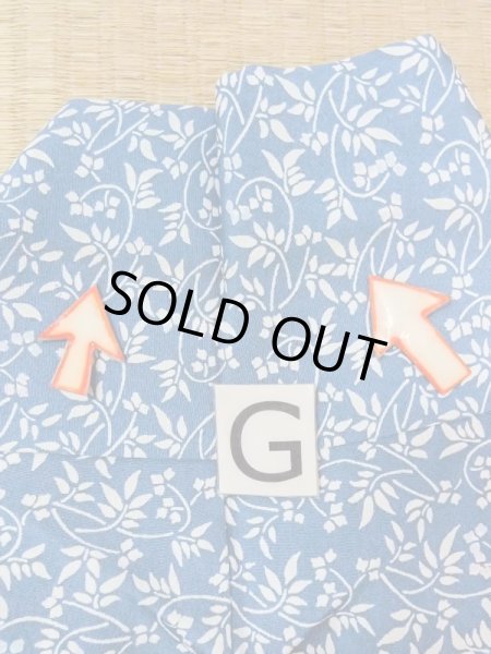 Photo20: N0409V Vintage Japanese women  Grayish Blue KOMON dyed / Silk. Flower,   (Grade C) (20)