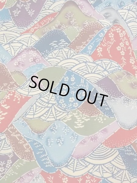 Photo3: N0409X Vintage Japanese women   Multi Color KOMON dyed / Silk. SAKURA cherry blossom,   (Grade C) (3)