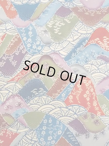 Photo4: N0409X Vintage Japanese women   Multi Color KOMON dyed / Silk. SAKURA cherry blossom,   (Grade C) (4)
