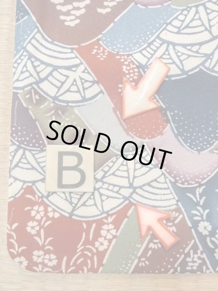 Photo15: N0409X Vintage Japanese women   Multi Color KOMON dyed / Silk. SAKURA cherry blossom,   (Grade C) (15)