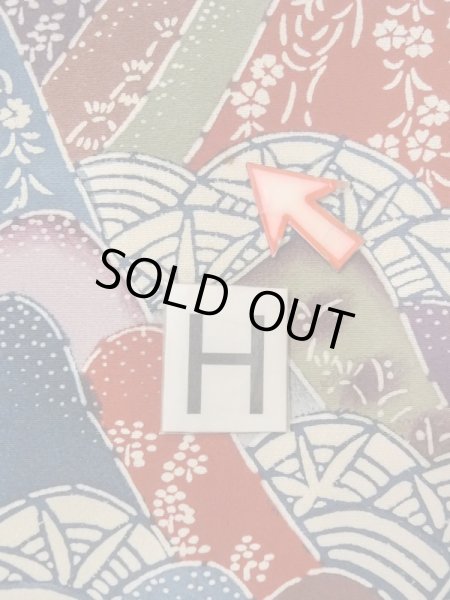 Photo21: N0409X Vintage Japanese women   Multi Color KOMON dyed / Silk. SAKURA cherry blossom,   (Grade C) (21)