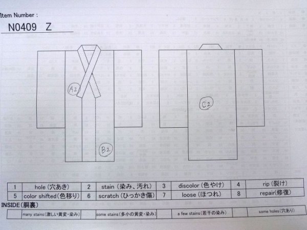 Photo13: N0409Z Vintage Japanese women   Ivory KOMON dyed / Silk. Pine tree/branch/needle,   (Grade B) (13)