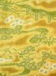 Photo3: Mint N0410B Vintage Japanese women   Golden Yellow KOMON dyed / Silk. Chrysanthemum,   (Grade A) (3)