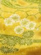 Photo6: Mint N0410B Vintage Japanese women   Golden Yellow KOMON dyed / Silk. Chrysanthemum,   (Grade A) (6)