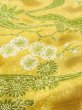Photo8: Mint N0410B Vintage Japanese women   Golden Yellow KOMON dyed / Silk. Chrysanthemum,   (Grade A) (8)