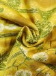 Photo12: Mint N0410B Vintage Japanese women   Golden Yellow KOMON dyed / Silk. Chrysanthemum,   (Grade A) (12)
