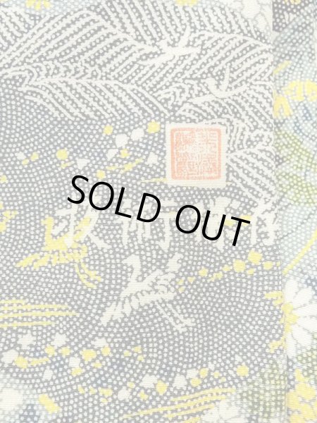 Photo3: N0410C Vintage Japanese women   Multi Color KOMON dyed / Silk. Flower circle,   (Grade B) (3)