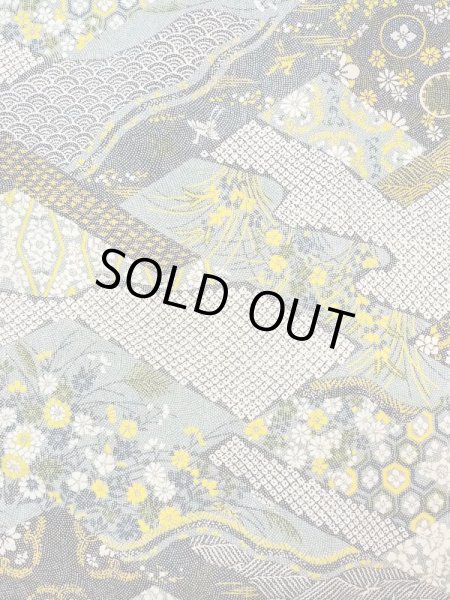 Photo4: N0410C Vintage Japanese women   Multi Color KOMON dyed / Silk. Flower circle,   (Grade B) (4)