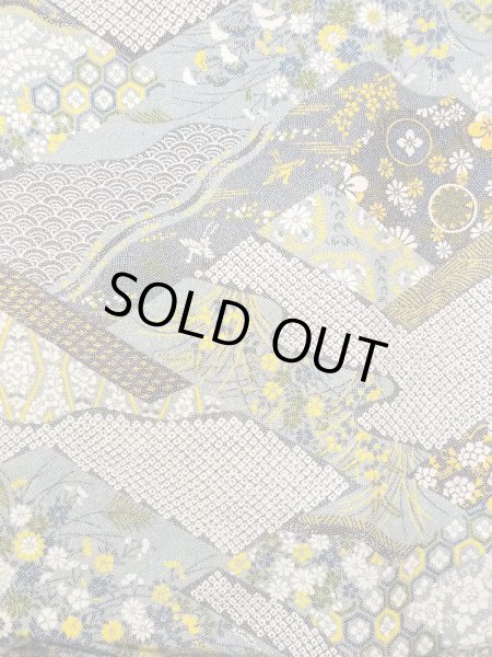 Photo5: N0410C Vintage Japanese women   Multi Color KOMON dyed / Silk. Flower circle,   (Grade B) (5)