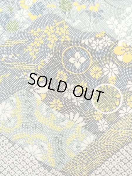 Photo6: N0410C Vintage Japanese women   Multi Color KOMON dyed / Silk. Flower circle,   (Grade B) (6)