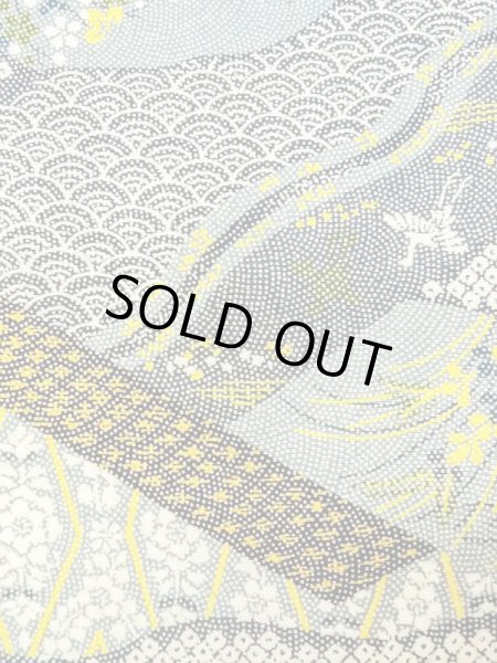 Photo8: N0410C Vintage Japanese women   Multi Color KOMON dyed / Silk. Flower circle,   (Grade B) (8)