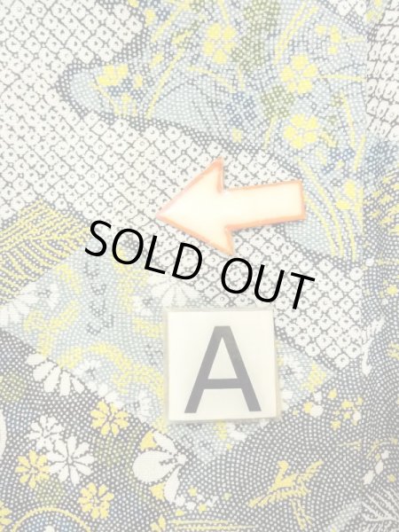 Photo15: N0410C Vintage Japanese women   Multi Color KOMON dyed / Silk. Flower circle,   (Grade B) (15)