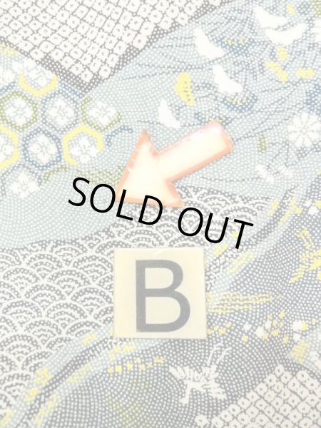 Photo16: N0410C Vintage Japanese women   Multi Color KOMON dyed / Silk. Flower circle,   (Grade B) (16)