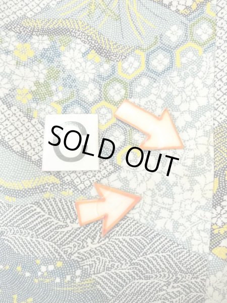 Photo17: N0410C Vintage Japanese women   Multi Color KOMON dyed / Silk. Flower circle,   (Grade B) (17)