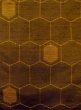 Photo4: N0430E Vintage Japanese women   Brown TSUMUGI pongee / Silk. Tortoise-shell pattern(Hexagonal pattern)   (Grade B) (4)