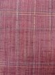 Photo5: N0430H Vintage Japanese women  Light Red TSUMUGI pongee / Silk. Plaid Checks   (Grade C) (5)