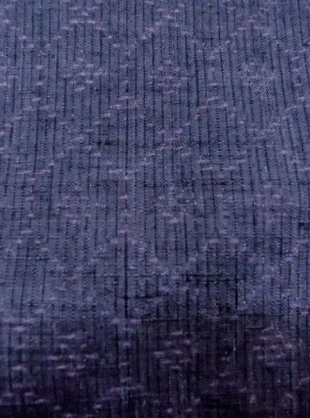 Photo6: N0430L Vintage Japanese women  Pale Indigo Blue TSUMUGI pongee / Silk. Lozenges,   (Grade B) (6)
