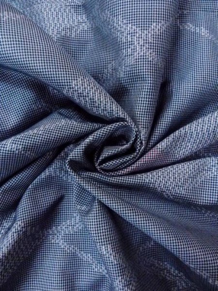 Photo11: N0430S Vintage Japanese women  Grayish Blue OSHIMA-TSUMUGI / Silk. Lozenges   (Grade C) (11)
