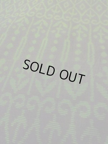 Photo8: N0430V Vintage Japanese women   Black OSHIMA-TSUMUGI / Silk. Chinese flower,   (Grade B) (8)