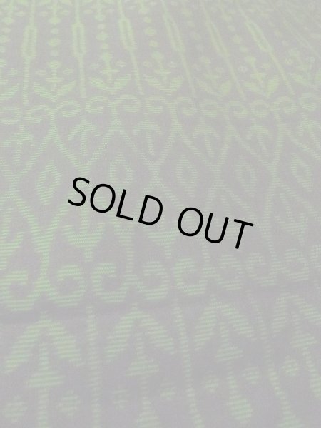 Photo9: N0430V Vintage Japanese women   Black OSHIMA-TSUMUGI / Silk. Chinese flower,   (Grade B) (9)