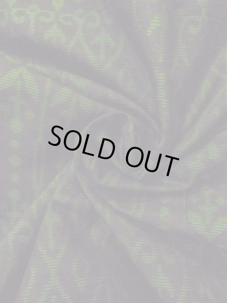 Photo11: N0430V Vintage Japanese women   Black OSHIMA-TSUMUGI / Silk. Chinese flower,   (Grade B) (11)