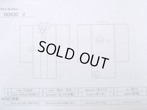 Photo13: N0430V Vintage Japanese women   Black OSHIMA-TSUMUGI / Silk. Chinese flower,   (Grade B) (13)