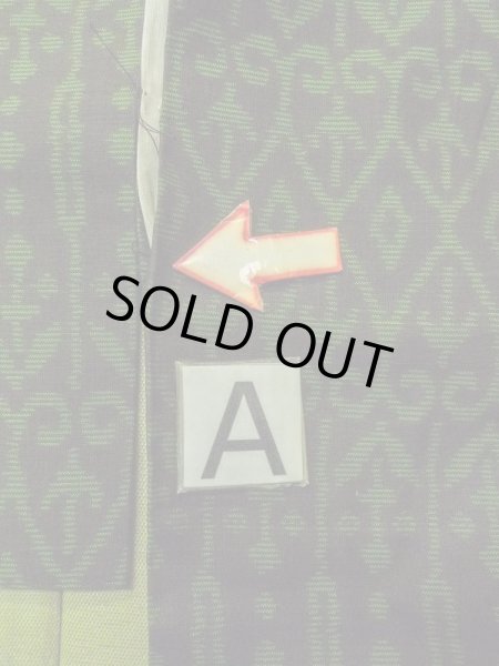 Photo14: N0430V Vintage Japanese women   Black OSHIMA-TSUMUGI / Silk. Chinese flower,   (Grade B) (14)