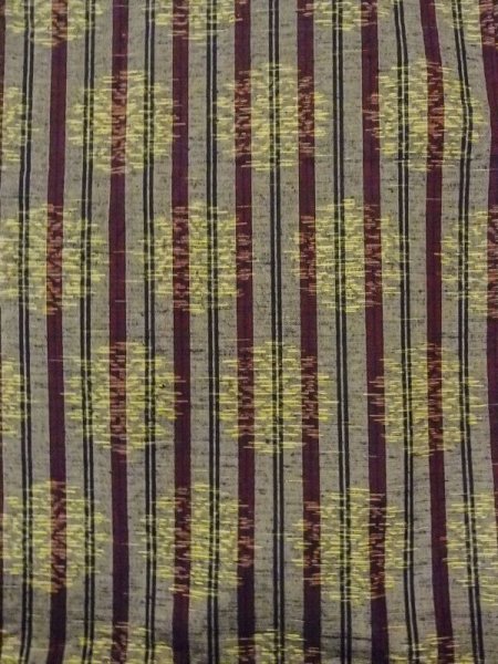 Photo4: N0430W Vintage Japanese women   Gray TSUMUGI pongee / Silk. Flower circle,   (Grade B) (4)