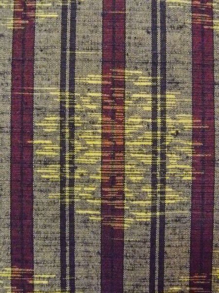 Photo6: N0430W Vintage Japanese women   Gray TSUMUGI pongee / Silk. Flower circle,   (Grade B) (6)