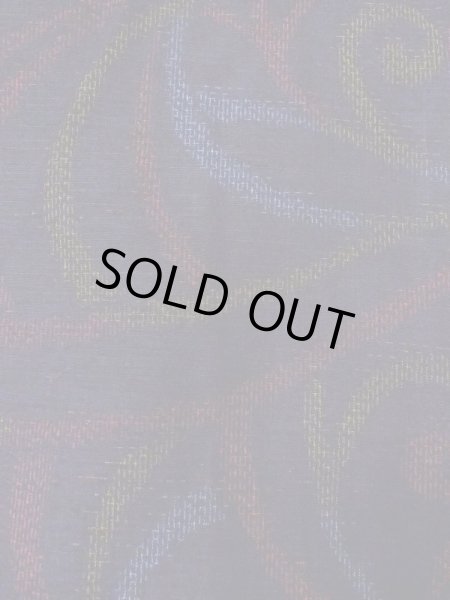 Photo8: N0430Y Vintage Japanese women   Black YUUKI-TSUMUGI / Silk. Arabesque vine,   (Grade B) (8)