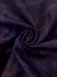 Photo13: N0430Y Vintage Japanese women   Black YUUKI-TSUMUGI / Silk. Arabesque vine,   (Grade B) (13)