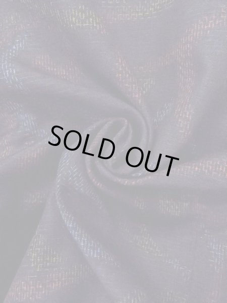 Photo13: N0430Y Vintage Japanese women   Black YUUKI-TSUMUGI / Silk. Arabesque vine,   (Grade B) (13)