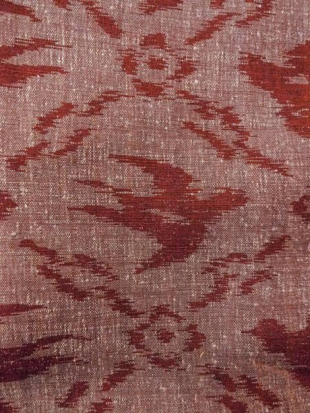 Photo6: N0430Z Vintage Japanese women   Dark Red TSUMUGI pongee / Silk. Bird,   (Grade B) (6)