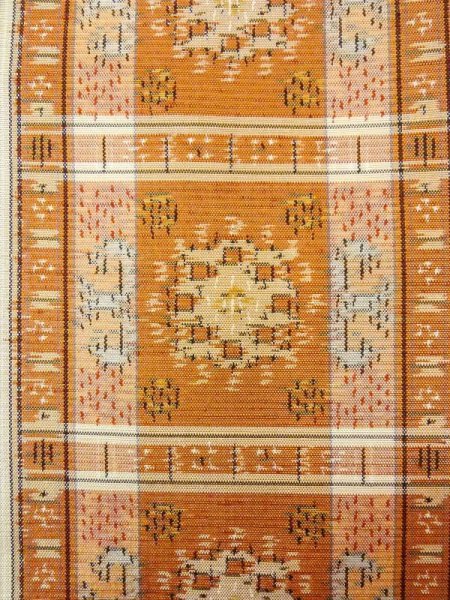 Photo5: N0431B Used Japanese women   Beige TSUMUGI pongee / Silk. Stripes,   (Grade B) (5)